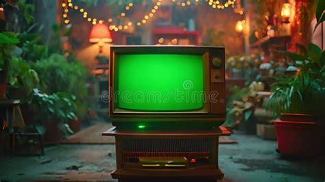 4k Tv Screen Mockup, Old Vintage Tv Screen Green Screen, Use Key Light ...