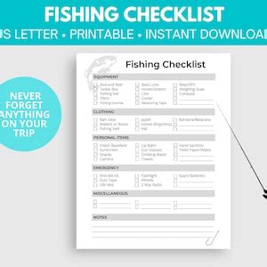 Fishing Trip Checklist Boat Checklist Fishing Equipment List Fishing ...