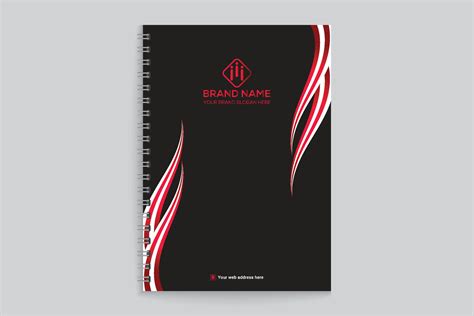 Red and black color notebook cover design 26326832 Vector Art at Vecteezy