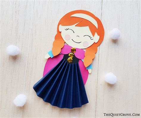 Frozen Inspired Anna Paper Doll Craft (with free printable template) ⋆ The Quiet Grove