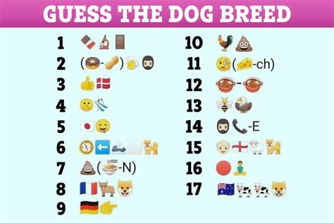 Can you guess all 17 dog breeds in the latest emoji brainteaser?