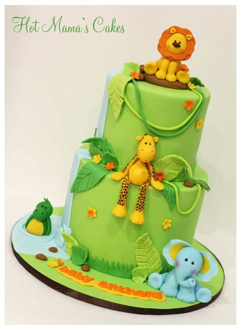 Jungle Themed Baby Shower Cake - CakeCentral.com