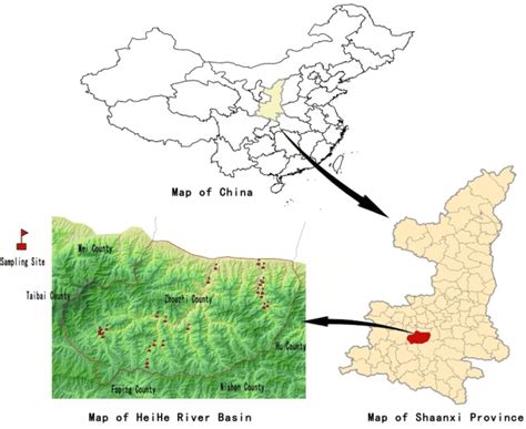 Location and areas of the Heihe River water source area | Download Scientific Diagram