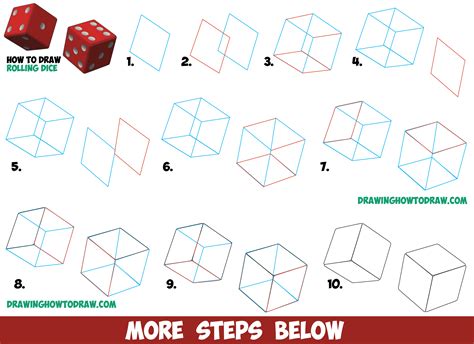 How to Draw Dice Rolling or Being Rolled with Easy Step by Step Drawing ...