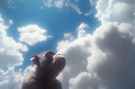 Premium AI Image | A dog in the sky