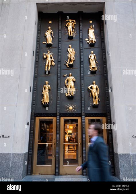 Art Deco decoration on facade of Rockefeller Center in Manhattan in New ...