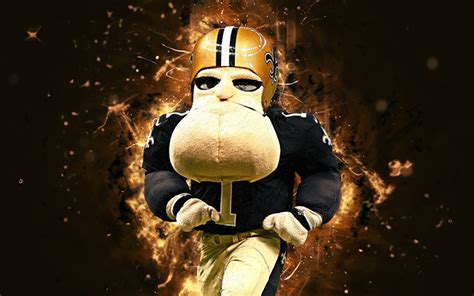 Download wallpapers Sir Saint, 4k, mascot, New Orleans Saints, abstract art, NFL, creative, USA ...