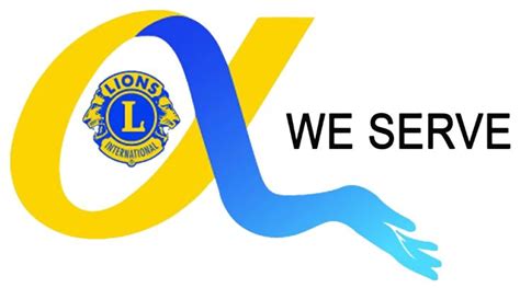the we serve logo is shown in blue and yellow