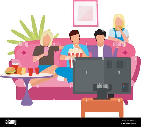 Teen girls watching television Stock Vector Images - Alamy