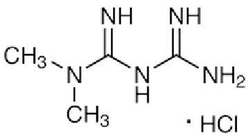 A chemical structure of metformin hydrochloride. | Download Scientific ...