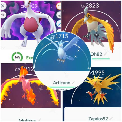 Shiny legendary birds set complete! : r/pokemongoSA