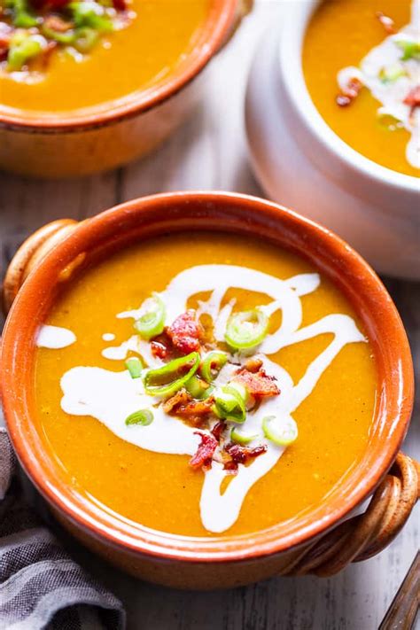 Butternut Squash Soup with Bacon + Apples {Instant Pot, Whole30}