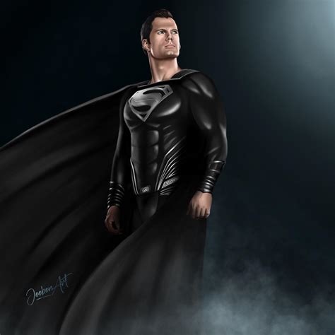 FANMADE: My digital painting of Henry Cavill as Superman’s black suit, to celebrate the release ...