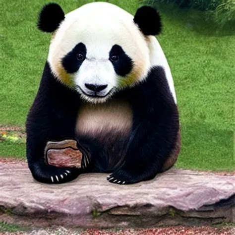 A cute giant panda, full body like, Addams, Charles | Stable Diffusion | OpenArt