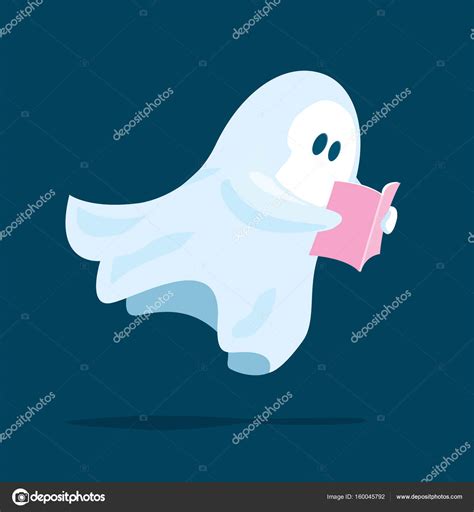 Cute ghost reading a book Stock Vector Image by ©Curvabezier #160045792