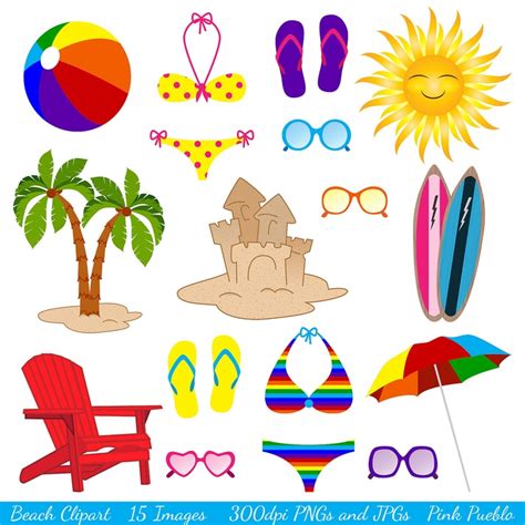 Beach Clip Art | Colorful and Fun Designs for Your Projects