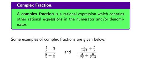 Complex Fractions (part 1) - YouTube