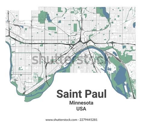 Saint Paul Map Capital City Usa Stock Vector (Royalty Free) 2279445281 ...