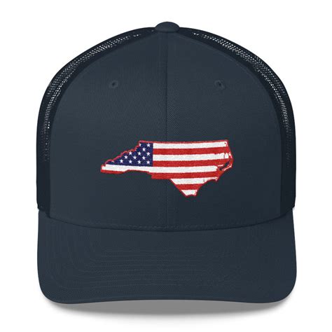 North Carolina American Flag Patch Mesh Trucker Cap - Etsy