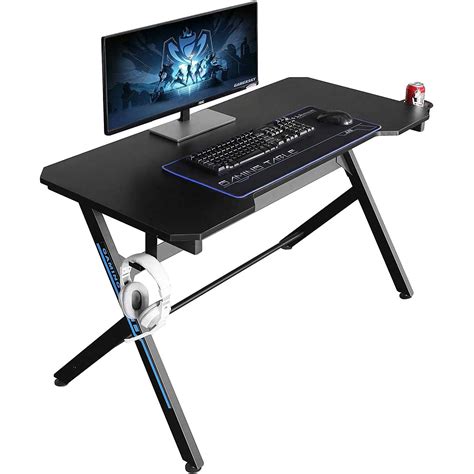 Contemporary Black Gaming Desk | CT-1913L2 BLACK | | AFW.com