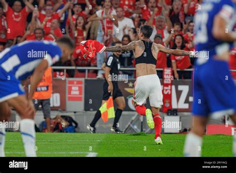 Angel Di Maria celebrates after scoring goal during Liga Portugal ...