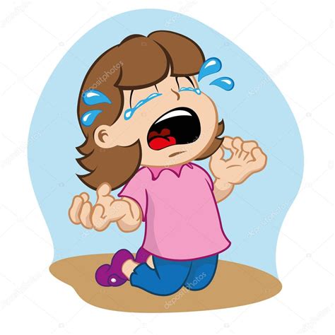 Illustrations cartoon Crying girl — Stock Vector © Lcosmo #142488509