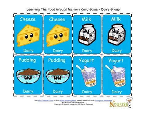 Kids Matching Dairy Card Game - Printable Game for Children