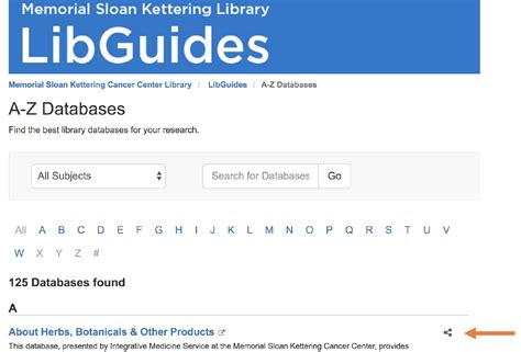 Visit Our New and Improved Library Databases Page | MSK Library Blog