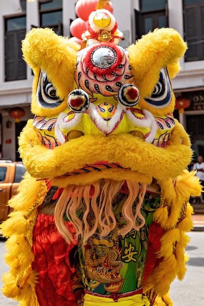 Premium Photo | Dragon head costume at Chinese New year celebration in ...