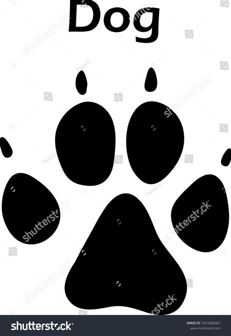 Dog Footprint Black Silhouette Design Vector Stock Vector (Royalty Free ...