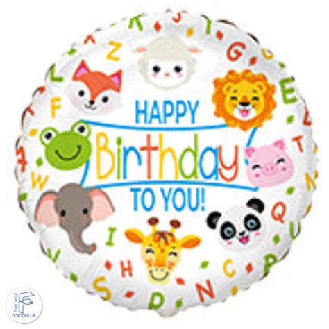 Flexmetal Round Birthday Animals Balloon