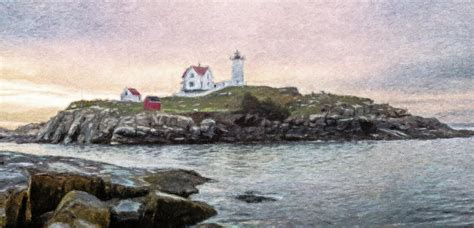 Nubble Lighthouse Impressionistic Painting Painting by Dan Sproul ...