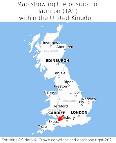 Where is Taunton? Taunton on a map