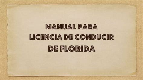 Manual de conductores de la florida | Actualizado noviembre 2024