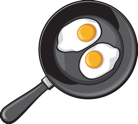 Fried Eggs on Frying Pan 3190155 Vector Art at Vecteezy