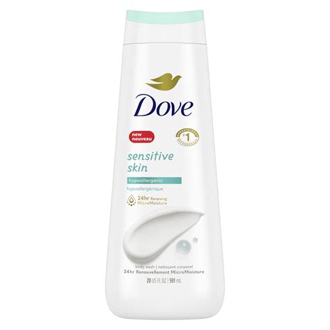 Dove Sensitive Skin Hypoallergenic and Sulfate Free Liquid Body Wash, 20 oz - Walmart.com