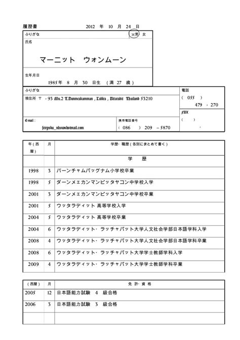 resume sample in japan Japanese resume teacher sample - Free Resume Sampel