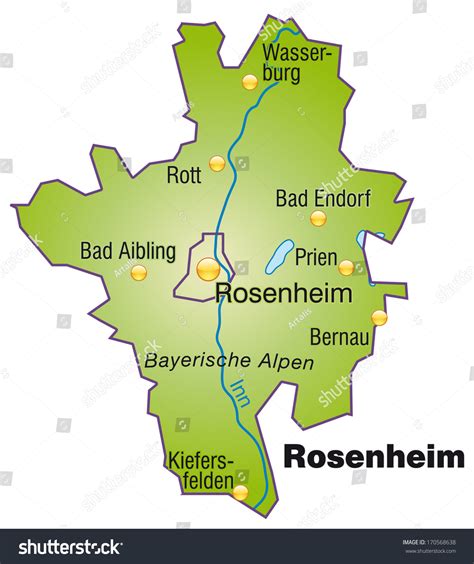 Map Rosenheim Overview Map Green Stock Illustration 170568638 ...