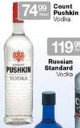 Count Pushkin Vodka-750ml prices - PriceCheck Shopping South Africa