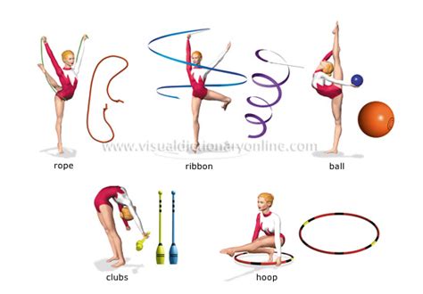 SPORTS & GAMES :: GYMNASTICS :: RHYTHMIC GYMNASTICS :: APPARATUS image - Visual Dictionary Online