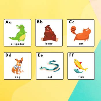 Alphabet Animals Flashcards by LiteraseeABC | TPT