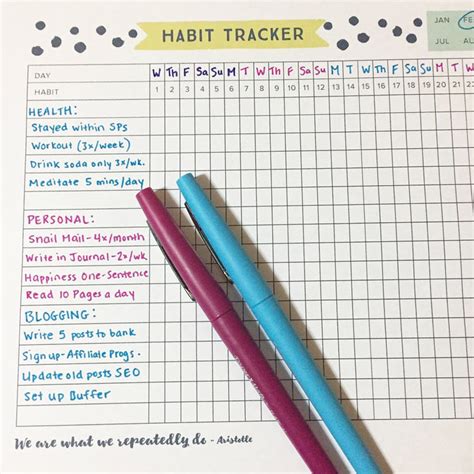 This Free Printable Habit Tracker will Help you Reach your Goals