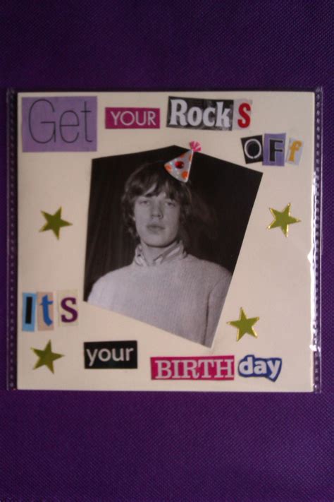 Handmade Mick Jagger Birthday Card Rolling Stones OOAK