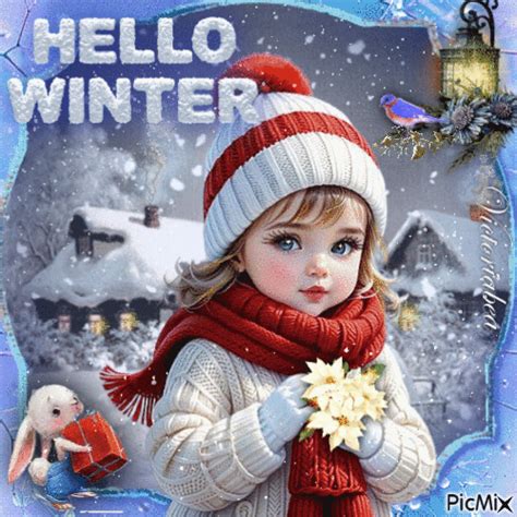 Hello Winter - GIF animé gratuit - PicMix