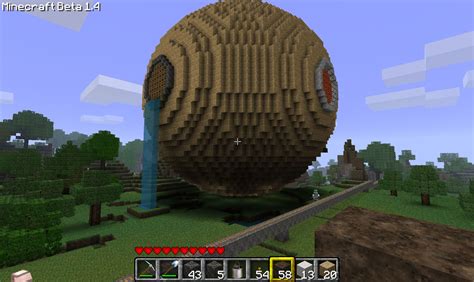 How to build a hollow sphere in Minecraft