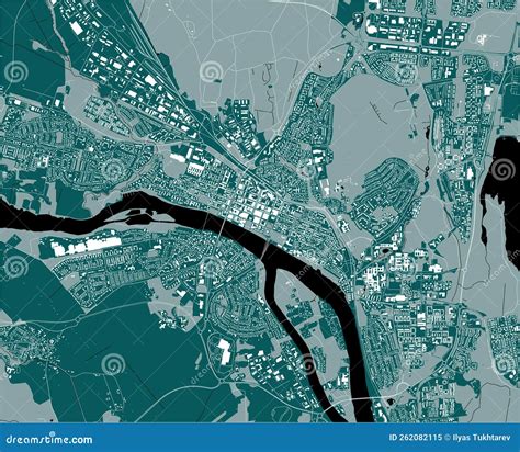 Map of the City of Umea, Sweden Stock Vector - Illustration of town ...