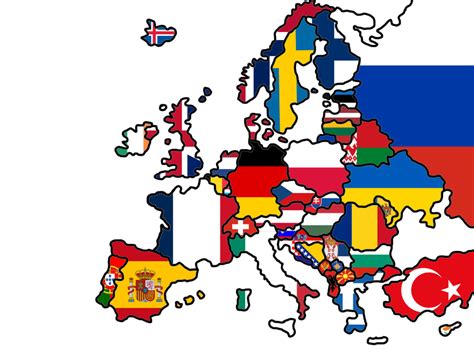 Transparent Europe Map with Flags | Europe map, European flags, European map