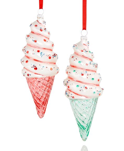 Holiday Lane Set of 2 Ice Cream Ornaments - Christmas Ornaments - For ...