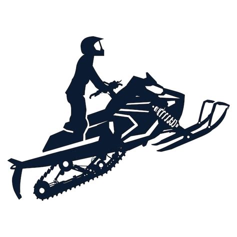 Premium Vector | Snowmobile silhouette flying snowmobile snowmobile ...