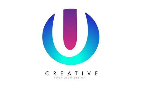 Colorful U Letter Logo Design with a Creative Cuts and Gradient Blue ...